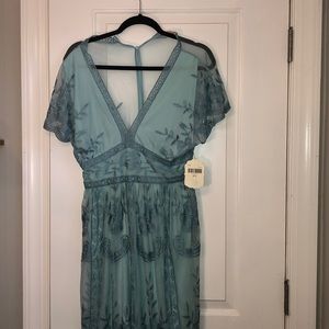 Teal maxi sheath dress